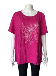 Памучна дамска блуза с къс ръкав 4XL