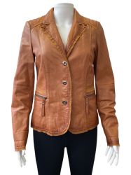 Кожено дамско яке BIBA S