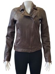 Кожено дамско яке MANGO S