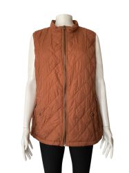 Дамско елече с джобове и ципове FUINLOTH 2XL