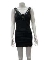 Дамска рокля с камъни, с цип AMISU S