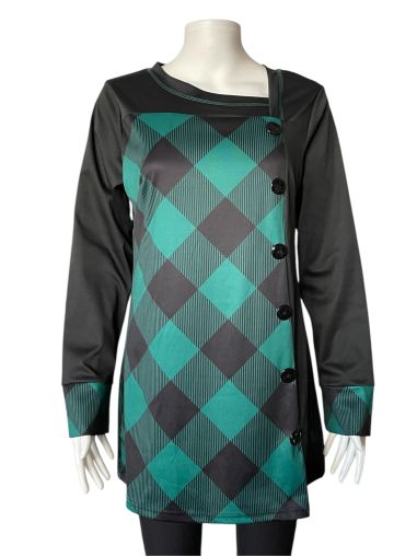 Дамска блуза с дълъг ръкав, с декоративни копчета M