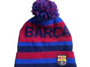 Плетена шапка с помпон FC BARCELONA