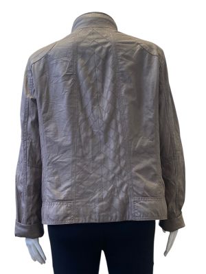 Дамско кожено яке с джобове и ципове BONITA L