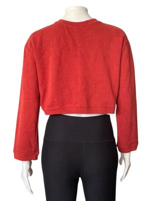 Дамска crop блуза с дълъг ръкав L