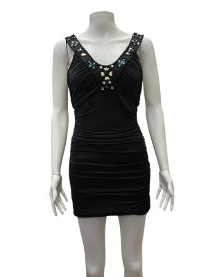 Дамска рокля с камъни, с цип AMISU S